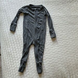 Little Sleepies Heather Charcoal Ribbed Zippy 6-12 Month
